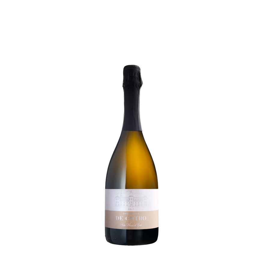 Eine Flasche Chardonnay de Gotho Brut 750 ml - hochwertiger Schaumwein von Kutjevo in Slawonien - Kroatien
