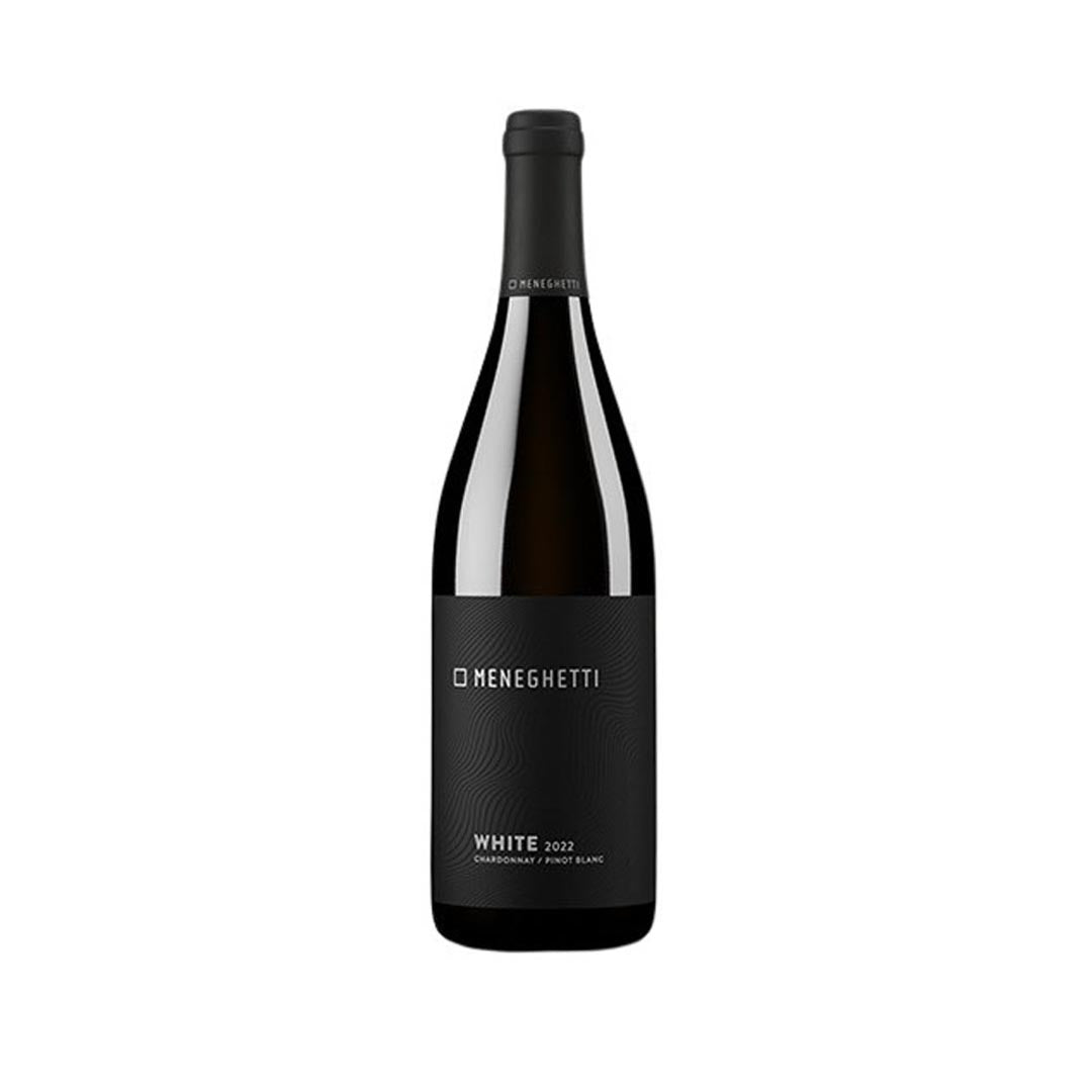 Eine Flasche Meneghetti White 750 ml. Hochwertiges Weißwein Cuvee aus Istrien, Kroatien