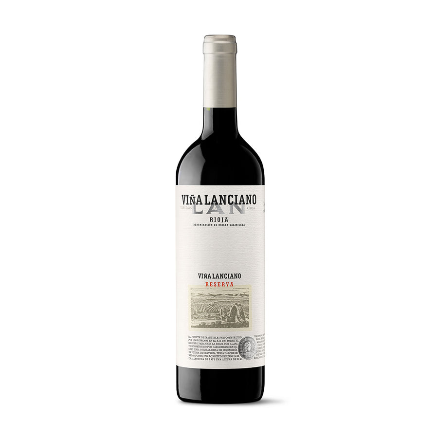 Eine Flasche Rioja Reserva von Bodegas LAN  750 ml - Hochwertiger Rotwein, Lage Vina Lanciano aus Rioja, Spanien