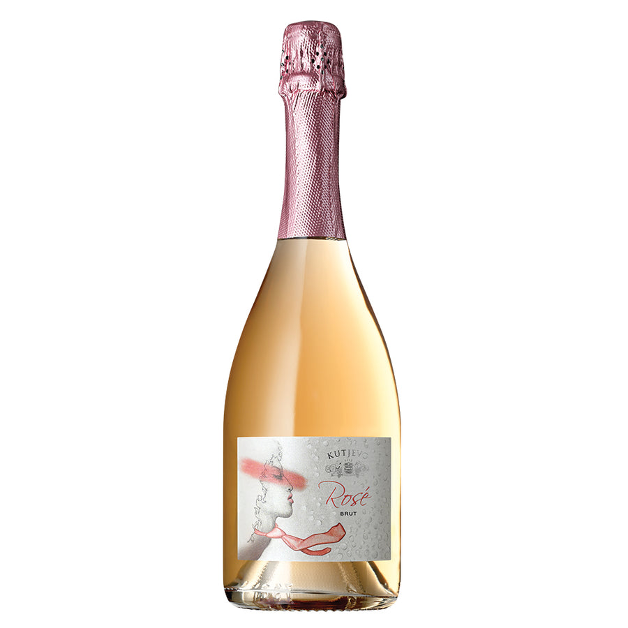 Eine Flasche Rose Brut Premium Kutjevo 750 ml - Hochwertiger Rose-Sekt aus Slawonien, Kroatien